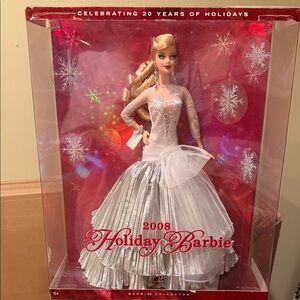 Barbie Holiday Doll in Silver and White Gown